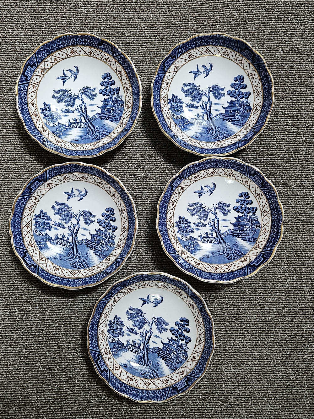 Booths~Real Old Willow~Set Of 5~A8025 Fruit/Dessert Sauce Bowl - 5 1/4”